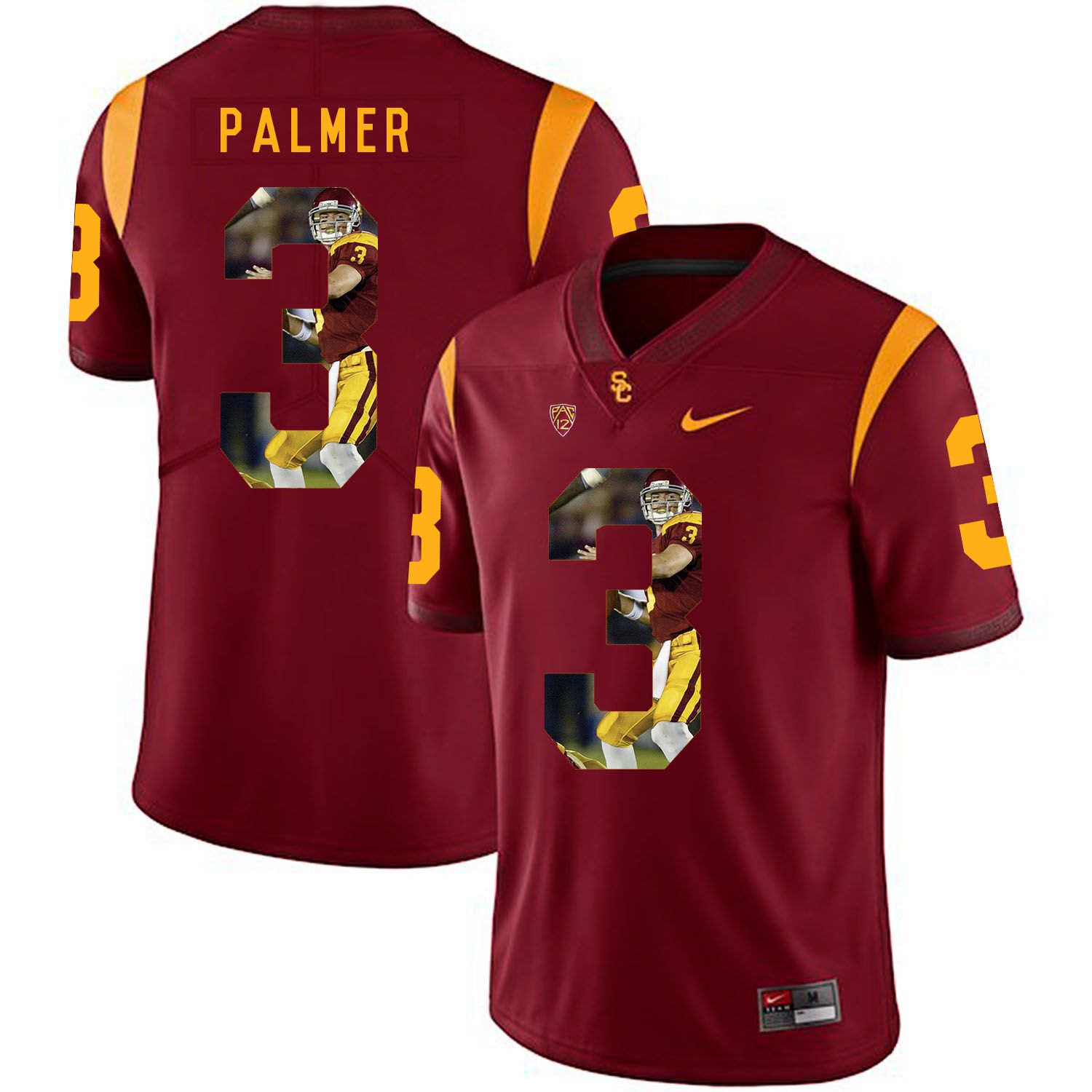 Men USC Trojans #3 Palmer Red Fashion Edition Customized NCAA Jerseys->customized ncaa jersey->Custom Jersey